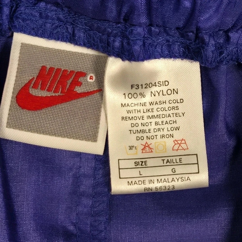 VTG Nike 90s Gray Tag Mens L Purple Nylon Windbreaker  Ripstop Ankle Zip Pants